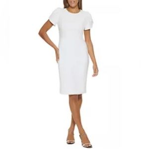 White Short Sleeve Calvin Klein Dress